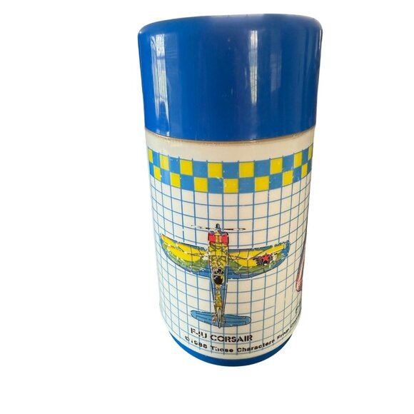Vintage Ring Raiders Aladdin Lunchbox Thermos 1988 Matchbox Fighter Jets Blue - Picture 15 of 16
